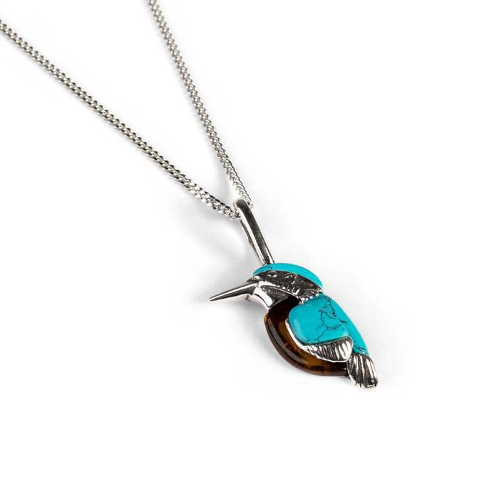 Wholesale Vintage Silver Bird Nature Style Turquoise Bird Necklace JDC-NE-Saip029