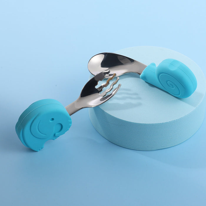 Conjunto de cucharas de acero inoxidable de silicona para bebé al por mayor MOQ≥2 JDC-CC-Beixin003