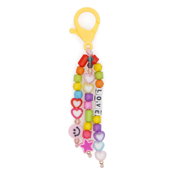 Jewelry WholesaleWholesale Boho Resin Acrylic Imitation Pearl Beaded Rainbow Smiley Keychain JDC-KC-Yuxz004 Keychains 煜星珠 %variant_option1% %variant_option2% %variant_option3%  Factory Price JoyasDeChina Joyas De China