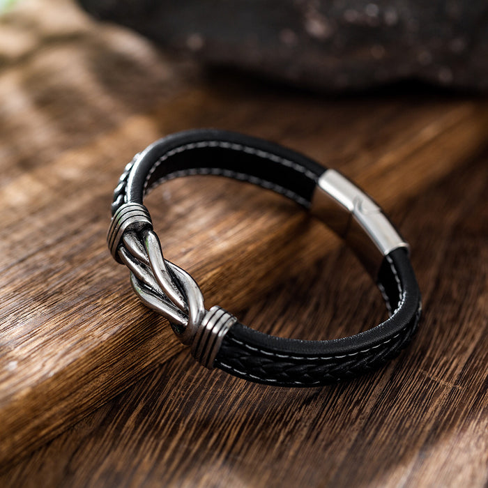 Wholesale Men's Bracelets Titanium Leather Punk JDC-BT-YiS010