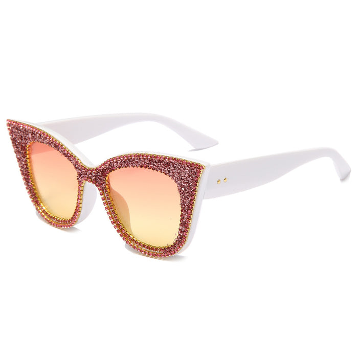 Jewelry WholesaleWholesale Rhinestone Metal Cat Eye Ladies Sunglasses MOQ≥2 JDC-SG-GuiM012 Sunglasses 闺淼 %variant_option1% %variant_option2% %variant_option3%  Factory Price JoyasDeChina Joyas De China