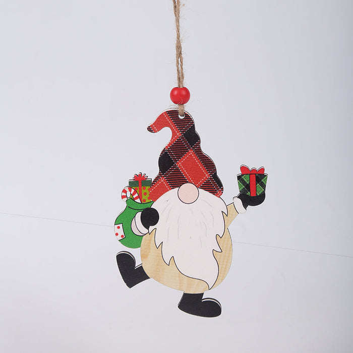 Wholesale Decorative Christmas Wooden Small Pendant MOQ≥2 JDC-DCN-QiaoC008