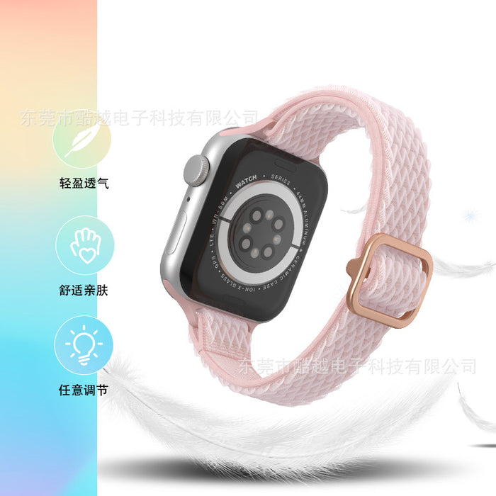 Wholesale Strap Nylon AppleWatch Woven Double Circle Wave Pattern Strap MOQ≥2 JDC-WD-KuYue005