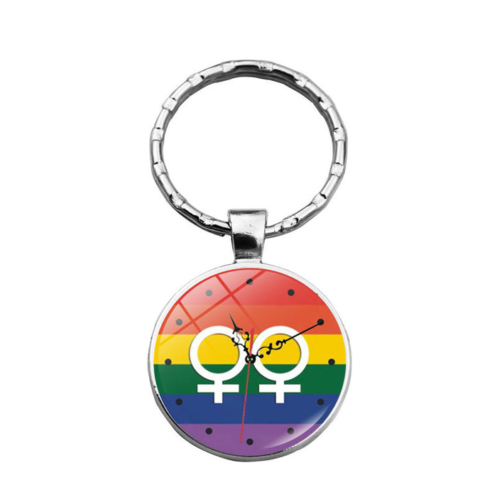 Jewelry WholesaleWholesale LGBT Pride Day Alloy Glass Gemstone Keychain JDC-KC-XuS021 Keychains 溆水 %variant_option1% %variant_option2% %variant_option3%  Factory Price JoyasDeChina Joyas De China