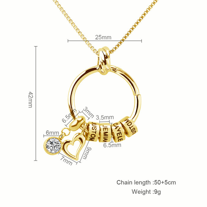 Jewelry WholesaleWholesale love engraved diamond necklace for mother's Day gifts JDC-NE-Mail014 Necklaces 麦伦 %variant_option1% %variant_option2% %variant_option3%  Factory Price JoyasDeChina Joyas De China