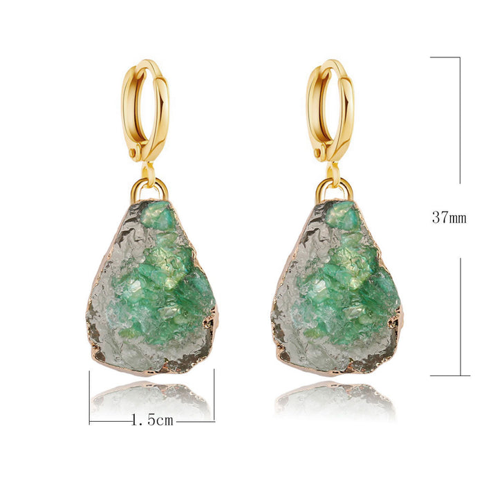 Wholesale Imitation Mineral Resin Alloy Gradient Earrings MOQ≥2 JDC-ES-Zhongn015