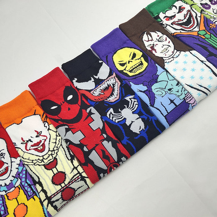 Wholesale Sock Cotton Cartoon Pattern Anime Sweat Absorb (M) MOQ≥3 JDC-SK-SuY001