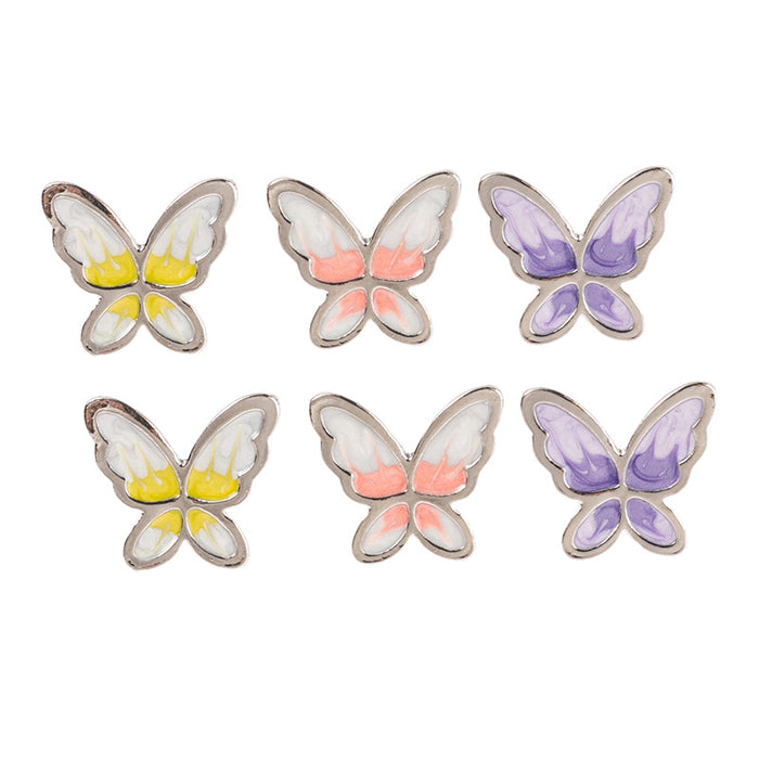 Wholesale Symphony Butterfly Color Alloy Earrings  MOQ≥3 JDC-ES-XLH003