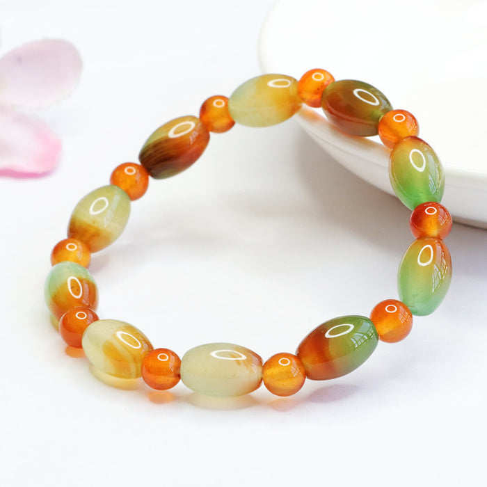 Wholesale Natural Chalcedony Bracelet Red and Green Agate Bracelet Jewelry JDC-BT-JuanY006