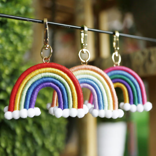 Jewelry WholesaleWholesale Alloy Cotton Thread Hair Ball Rainbow Woven Keychain JDC-KC-JM009 Keychains 杰米 %variant_option1% %variant_option2% %variant_option3%  Factory Price JoyasDeChina Joyas De China