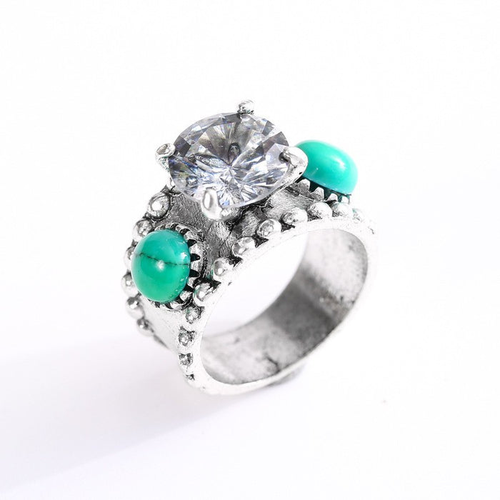 Wholesale Turquoise Alloy Rings JDC-RS-ChenR046