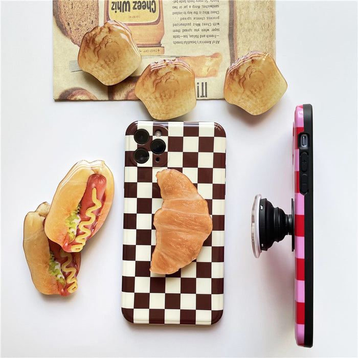 Wholesale Grips Simulation Food Toy Bread Airbag Bracket Mobile Phone Holder JDC-PS-Chwei003