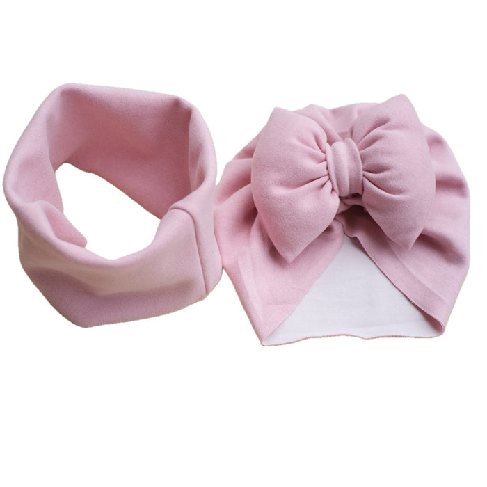 Wholesale Hat Polyester Children Bow Hair Hat Scarf 2 Piece Set JDC-FH-Fanke003