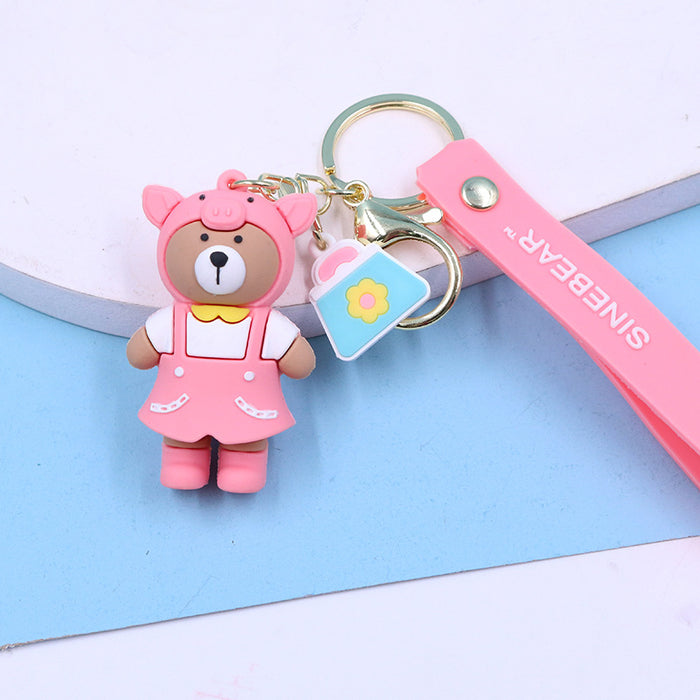 Wholesale three-dimensional doll keychain PVC doll key pendant cute cartoon JDC-KC-LEn001