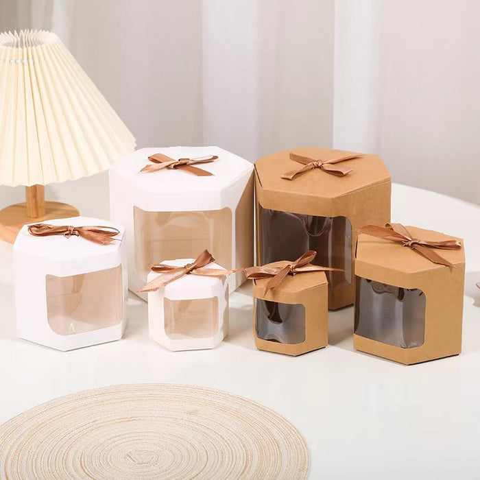 Wholesale Gift Bags Kraft Paper Ribbon Handy Gift Box JDC-GB-ganrui006