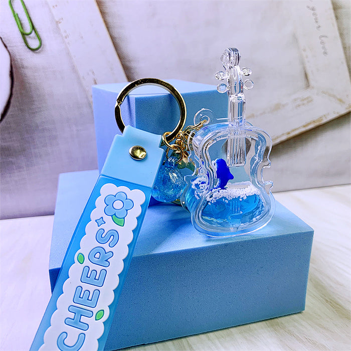 Wholesale acrylic oiled violin keychain JDC-KC-DMF003