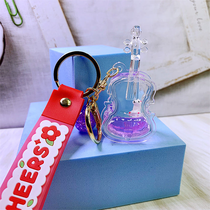 Wholesale acrylic oiled violin keychain JDC-KC-DMF003