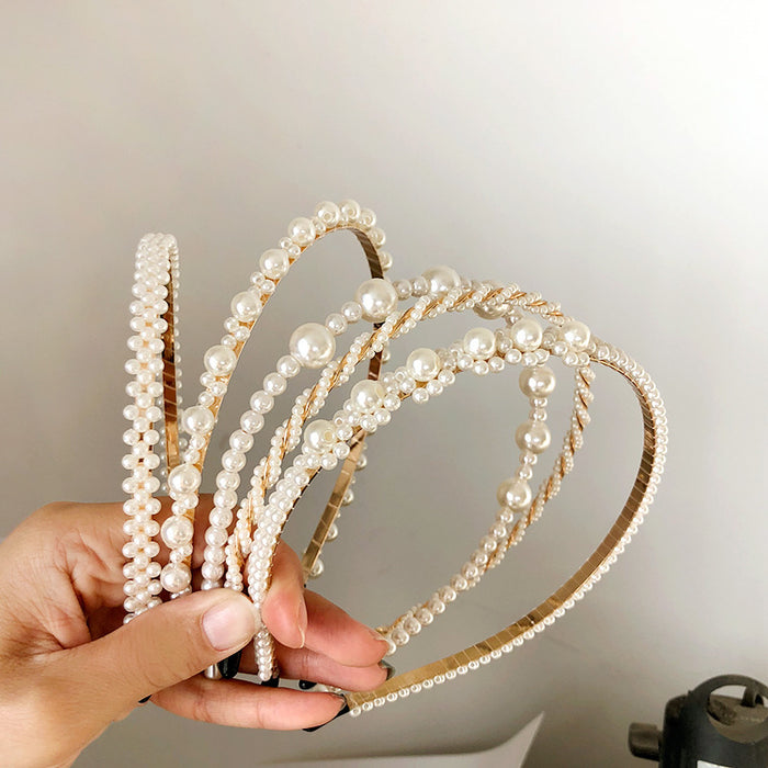 Jewelry WholesaleWholesale pearl Camellia Gaul top hair hoop JDC-HD-HaoF002 Headband 浩福 %variant_option1% %variant_option2% %variant_option3%  Factory Price JoyasDeChina Joyas De China