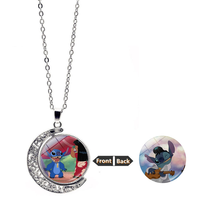 Wholesale Necklace Women's Versatile Explosive Double Sided Rotating Moon JDC-NE-JiaYun005