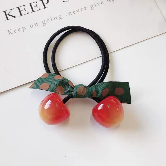 Wholesale Acrylic Fashion Cherry Hair Rope Simple Candy Color Hair Ring MOQ≥2 JDC-HS-Fuyuan002