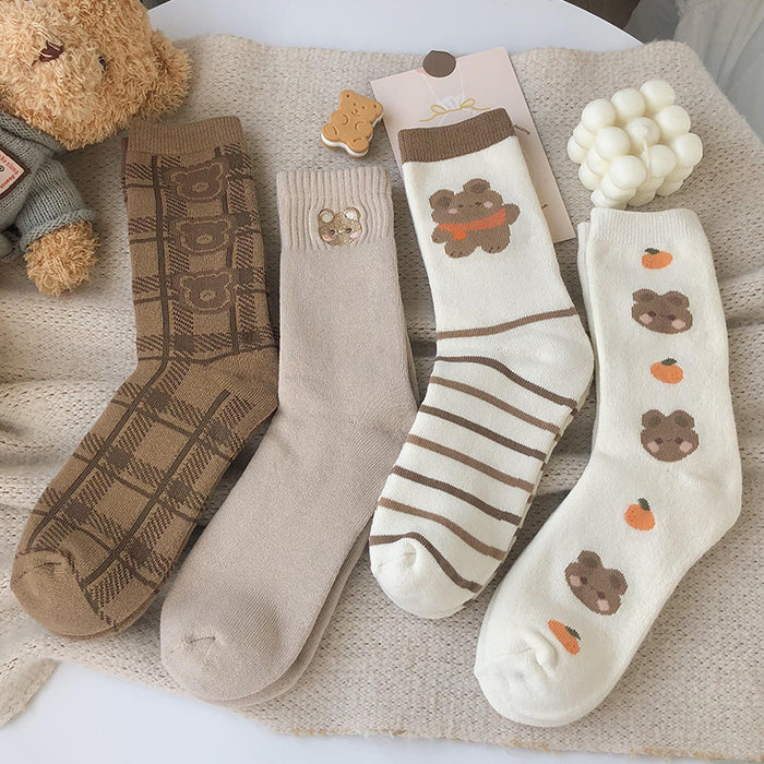 Wholesale Socks Cotton Lingerie Bear Warm Socks MOQ≥5 JDC-SK-JiaF005