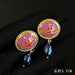 Jewelry WholesaleWholesale  Vivianne WESTWOOK  enamel pearl earrings JDC-ES-LuoE004 Earrings 珞儿 %variant_option1% %variant_option2% %variant_option3%  Factory Price JoyasDeChina Joyas De China