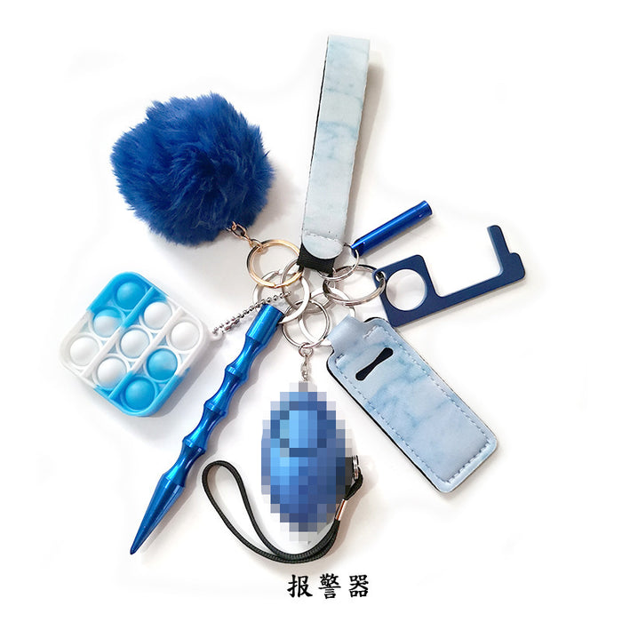 Jewelry WholesaleWholesale self-defense keychain anti-wolf alarm 9 piece set hair ball Self defense keychain JDC-KC-Meic007 Keychains 美畅 %variant_option1% %variant_option2% %variant_option3%  Factory Price JoyasDeChina Joyas De China