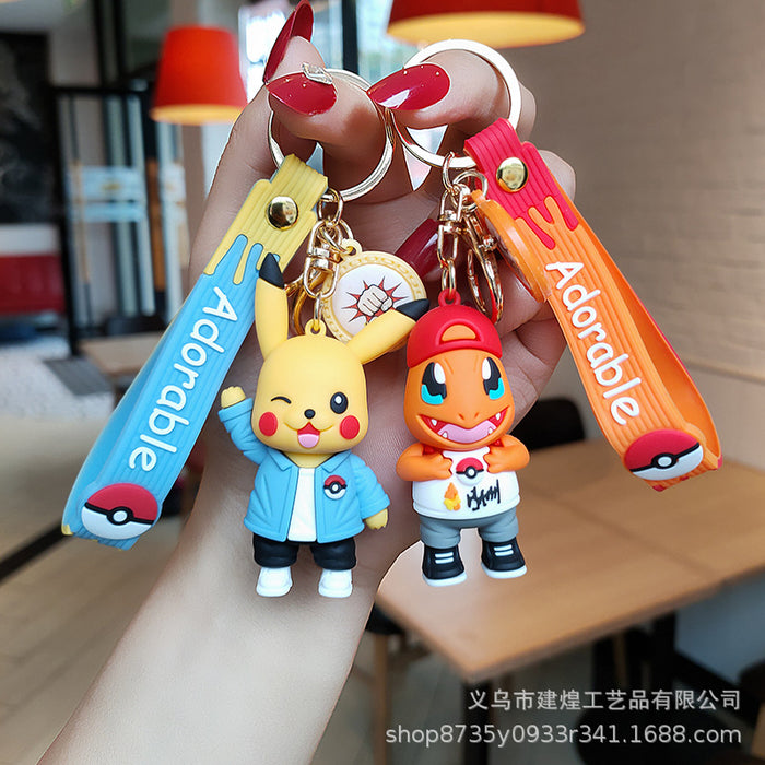 Wholesale new three generations cartoon sweater PVC doll keychain pendant JDC-KC-JianH001