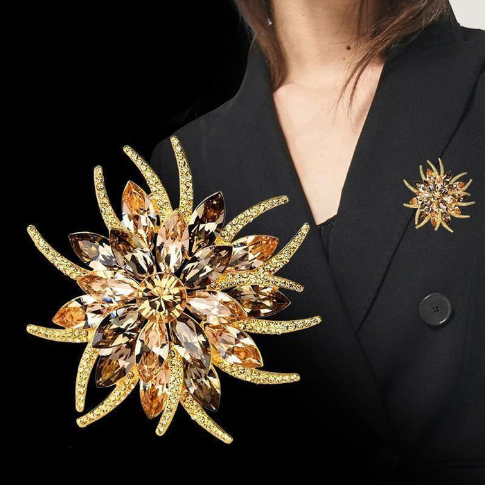 Jewelry WholesaleWholesale Brooch Suit Accessories Crystal Sunflower Pins JDC-BC-DLA001 Brooches 迪丽奥 %variant_option1% %variant_option2% %variant_option3%  Factory Price JoyasDeChina Joyas De China
