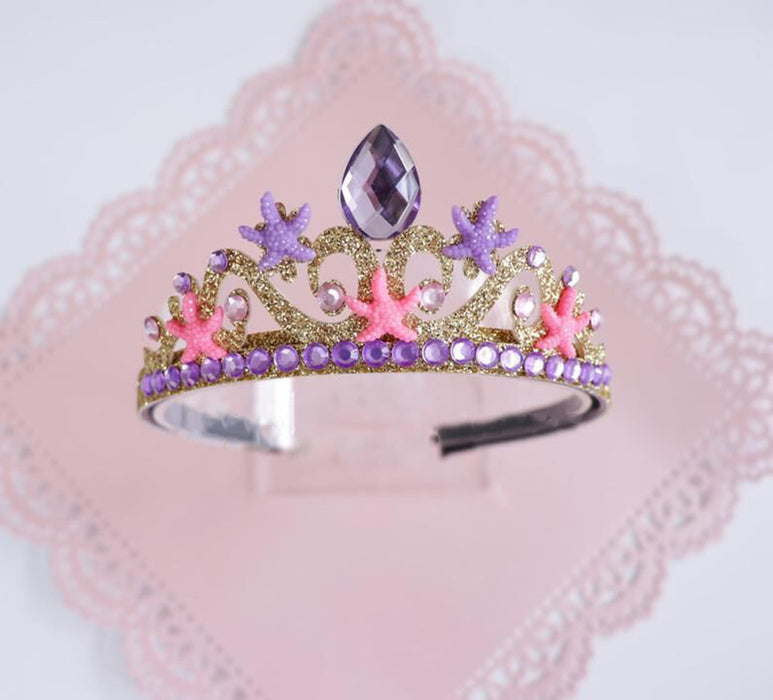 Wholesale Mermaid Crown Rhinestone Kids Crown Festive Headband JDC-HD-LanJ001