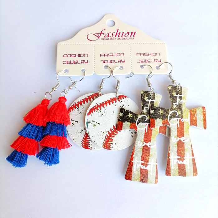 Wholesale earrings sports baseball sun flower drop earrings MOQ≥3 JDC-ES-heyi013