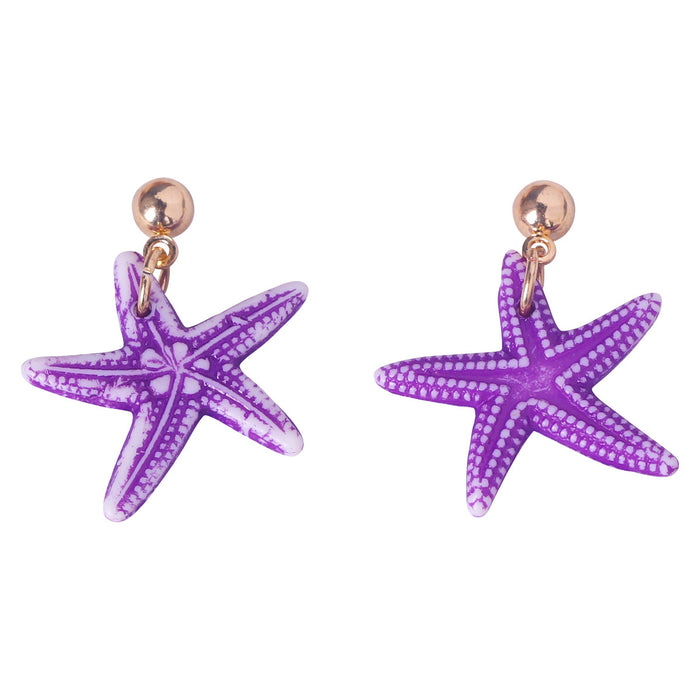 Wholesale Earrings Resin Cute Stereoscopic Starfish JDC-ES-SHIYU007