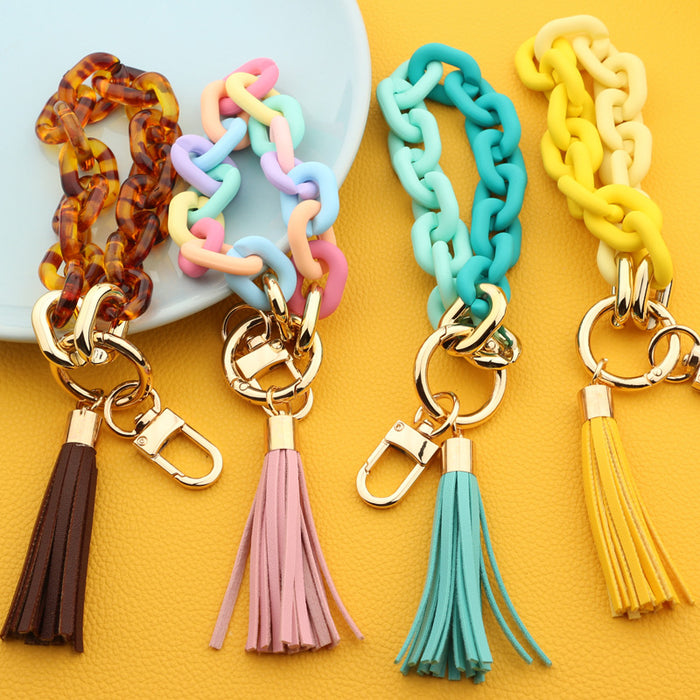 Jewelry WholesaleWholesale Color Acrylic Wristlet Keychain MOQ≥2 JDC-KC-NuoYi001 Keychains 诺亦 %variant_option1% %variant_option2% %variant_option3%  Factory Price JoyasDeChina Joyas De China