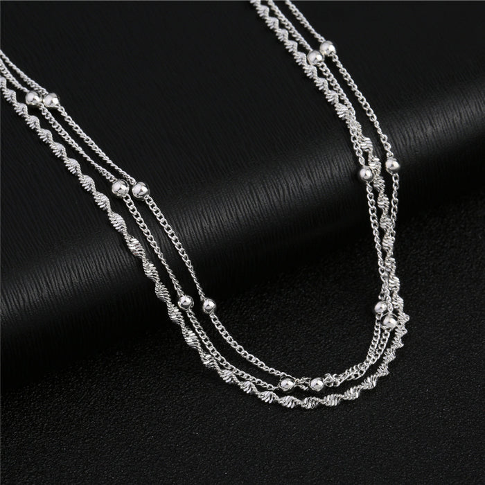 Wholesale Anklets Alloy Multilayer Chain Beads MOQ≥2 JDC-AS-CongX001