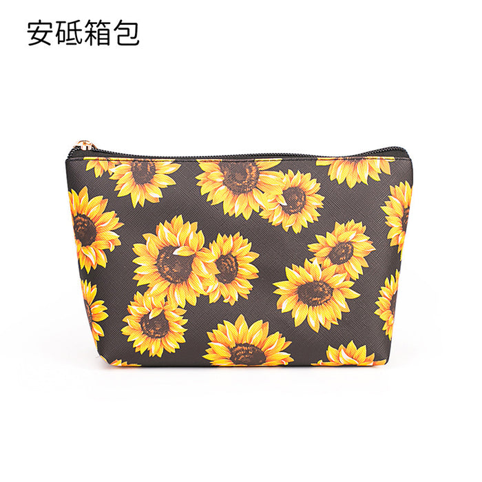 Wholesale Sunflower Cosmetic Bags Large Capacity Storage Bag MOQ≥3 JDC-CB-AD001