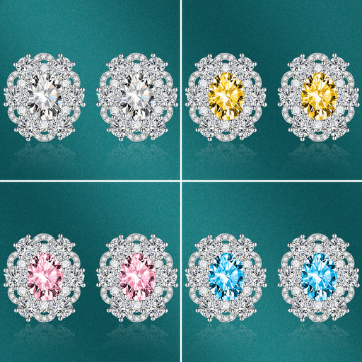 Jewelry WholesaleWholesale glitter diamond flower plated silver stud earrings JDC-ES-BZ017 Earrings 标志 %variant_option1% %variant_option2% %variant_option3%  Factory Price JoyasDeChina Joyas De China