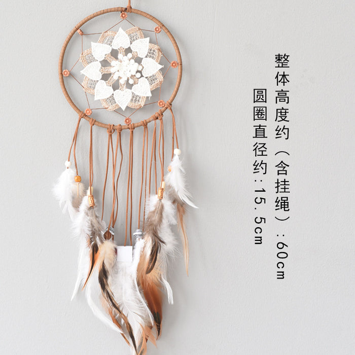 Wholesale Feather Wooden Bead Woven Dreamcatcher JDC-DC-WEC001