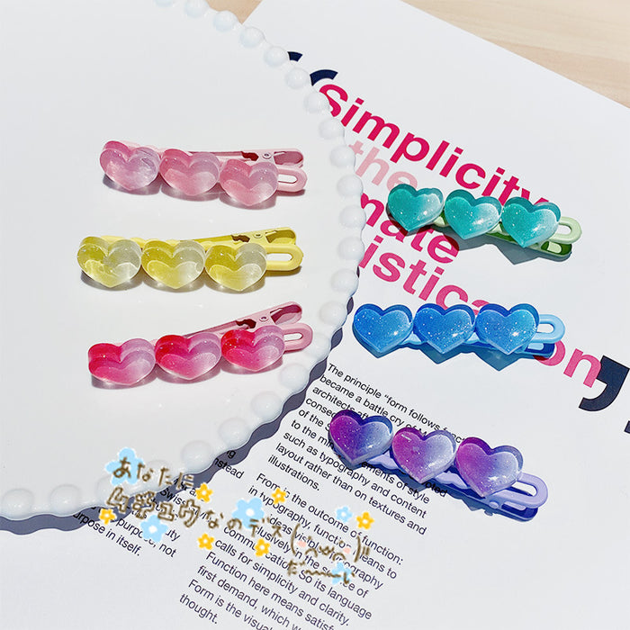 Wholesale acrylic gradient love hairpin women JDC-HC-I396