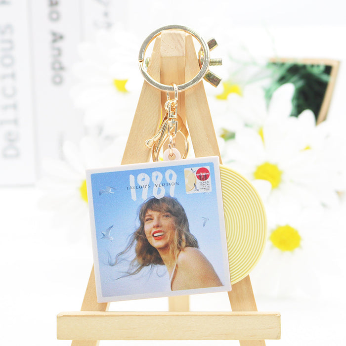 Wholesale PVC Album Simulation Record Keychain JDC-KC-Gaopu001