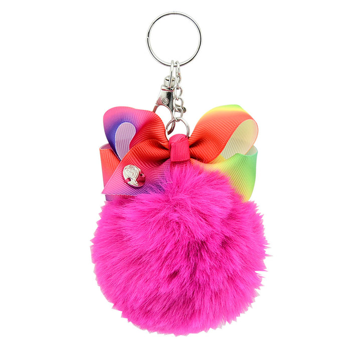 Wholesale big hair ball keychain pendant warped flower hair rope cute plush JDC-KC-GSMR001