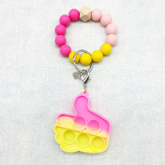 Wholesale Decompression Silicone Beaded Wristlet Keychain JDC-KC-DY017