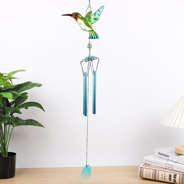 Wholesale Hummingbird Metal Iron Glass Wind Chime JDC-WC-ZYang004