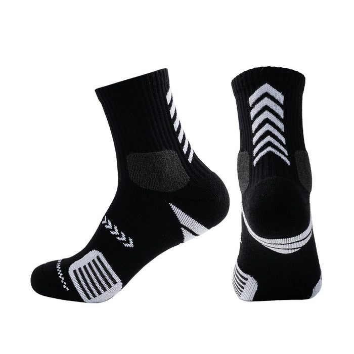 Wholesale Thickened Towel Bottom Mid Tube Elite Sports Socks Arrow JDC-SK-TengYu004