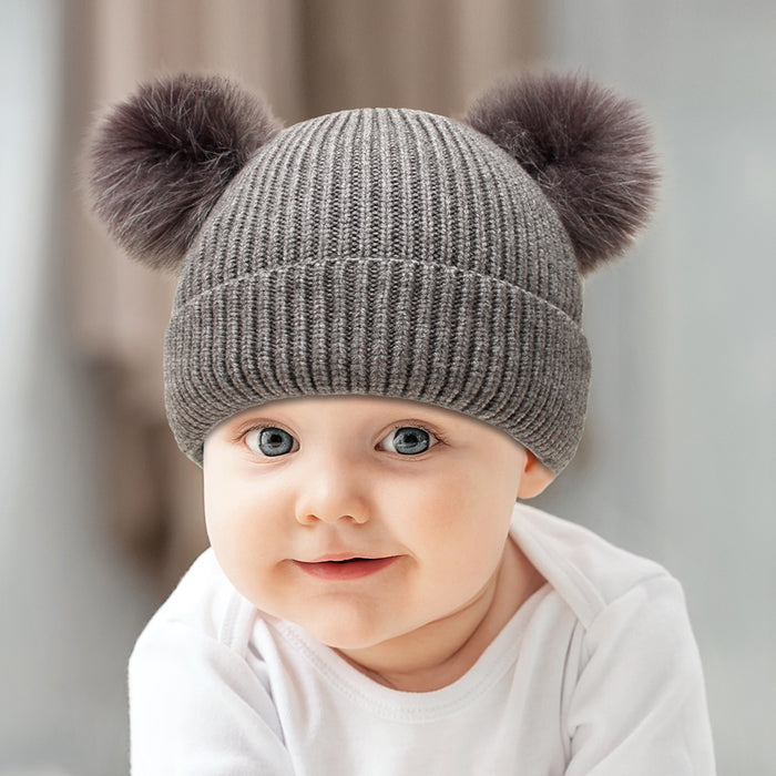 Wholesale Hat Wool and Fleece Double Wool Ball Parent-child Hat MOQ≥2 JDC-FH-Xiami003