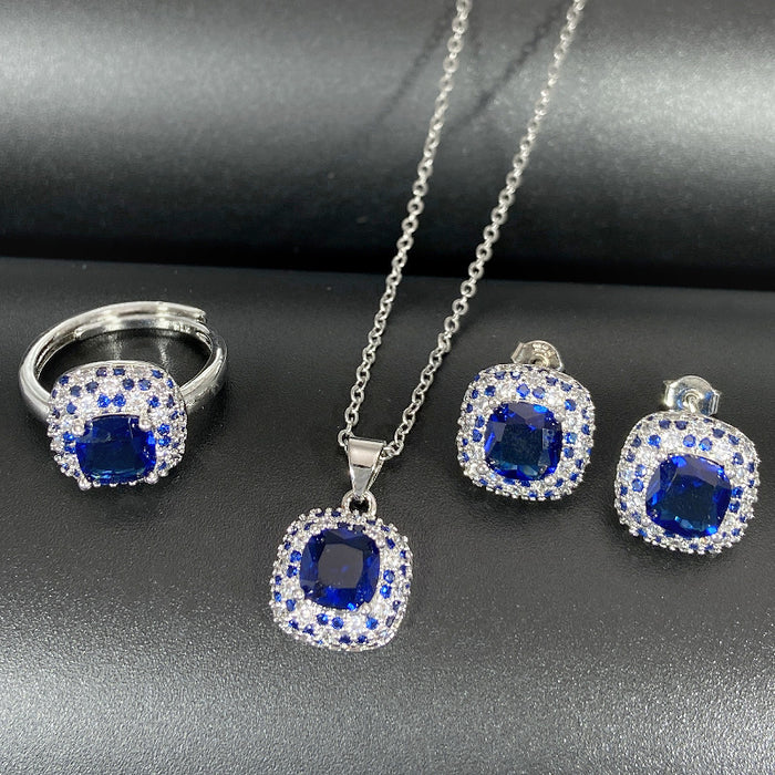 Wholesale Tanzanite Ring Stud Earrings Pendant Necklace JDC-ES-DSL002