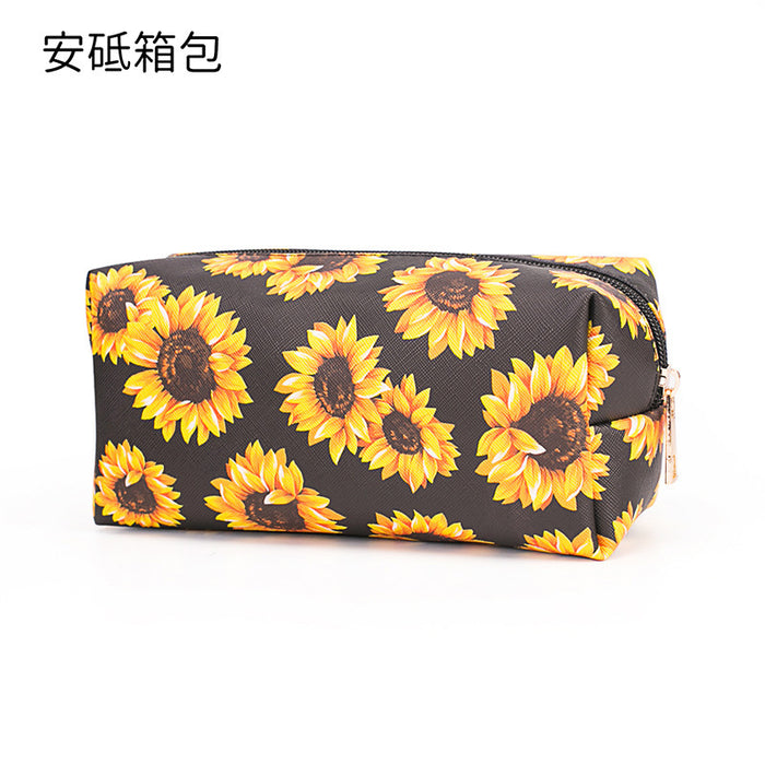 Wholesale Sunflower Cosmetic Bags Large Capacity Storage Bag MOQ≥3 JDC-CB-AD001