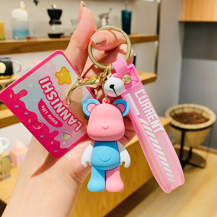 Wholesale Keychains For Backpacks colorful bear cool keychain chain car bag pendant JDC-KC-ManM029