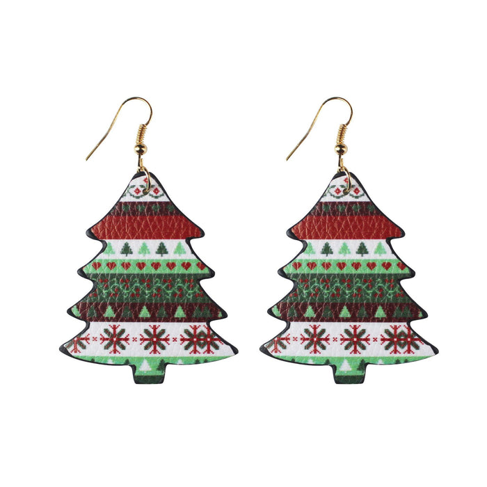 Wholesale Earrings Leather Christmas Drop Shape MOQ≥2 JDC-ES-TianPi026