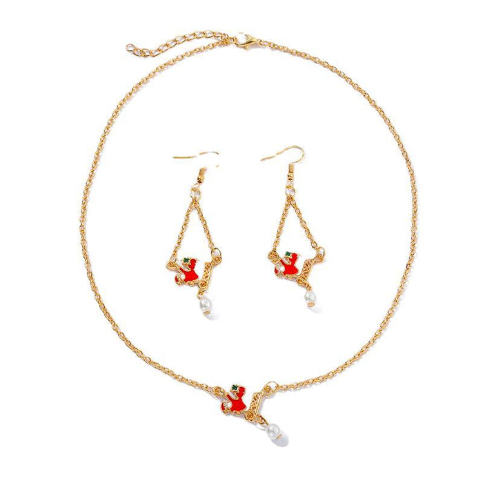 Wholesale Necklaces Alloy Christmas Collection Necklace Earrings Set MOQ≥2set JDC-NE-KaiWei010