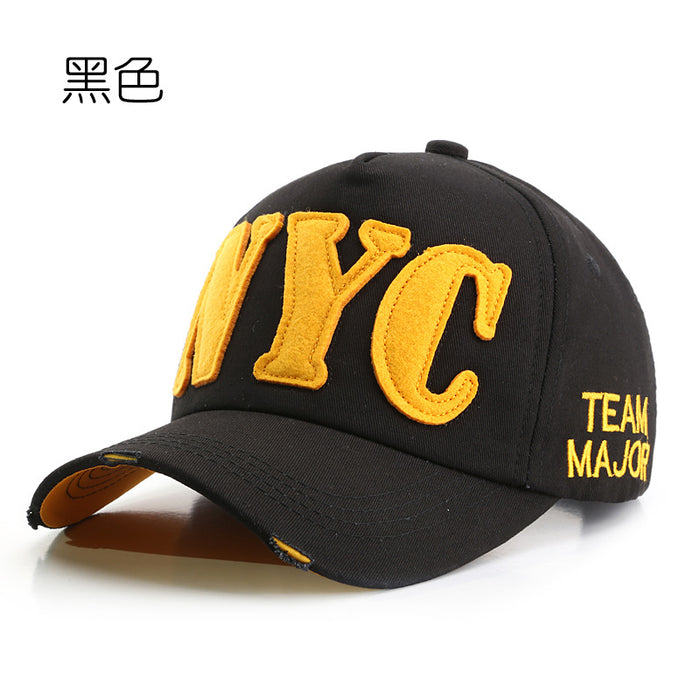 Wholesale hat letter embroidery washed distressed frayed baseball cap JDC-FH-TLa006